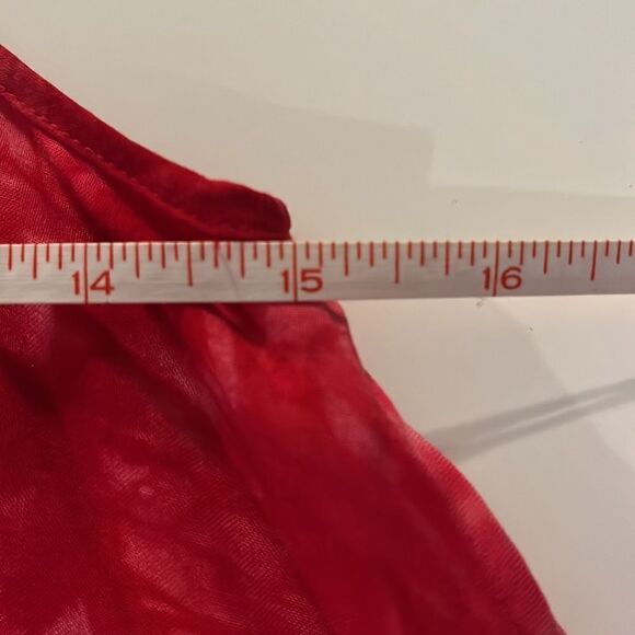 RUE 21 red embroidered handkerchief top with skinny adjustable straps size small - Picture 10 of 11